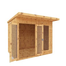 8 x 6 (2.47m x 2.33m) Mercia Maine Summerhouse - White Background, Doors Open