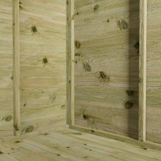 Interior view of Mercia Premium Sussex summerhouse showing timber walls and floor