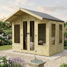 Mercia Premium Sussex 8x6 wooden summerhouse in garden setting