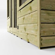 Mercia Premium Sussex summerhouse cladding detail with timber boards