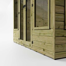 Mercia Premium Sussex summerhouse window and cladding detail close-up