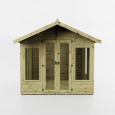 Mercia Premium Sussex 8x8 summerhouse front elevation with double doors and windows