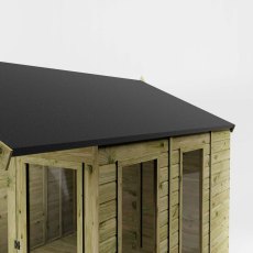 Mercia Premium Sussex summerhouse roof detail close-up with felt covering