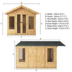 8x10 Mercia Premium Sussex Summerhouse - footprint