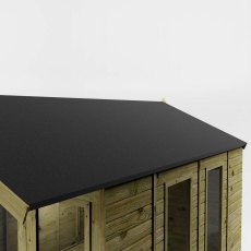 Mercia Premium Sussex summerhouse roof detail close-up with felt covering