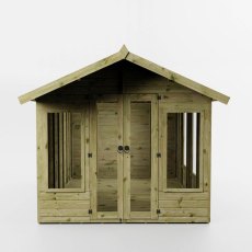 Mercia Premium Sussex 10x8 summerhouse front elevation with double doors and windows