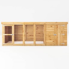 12 x 4 Mercia Shiplap Berkshire Dog Kennel & Run - isolated front view