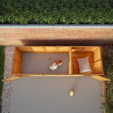 12 x 4 Mercia Shiplap Berkshire Dog Kennel & Run - in situ, top view