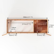 12 x 4 Mercia Shiplap Berkshire Dog Kennel & Run - footprint