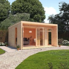 4m x 3m Mercia Creswell Insulated Garden Room with Veranda - In Situ, Angle View