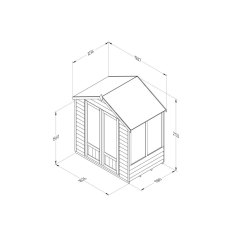 6 x 4 Forest Oakley Summerhouse - Pressure Treated - Dimensions