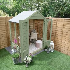 6 x 4 Forest Oakley Summerhouse - Pressure Treated - painted and decorated inside and out with acces