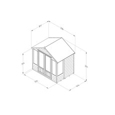 7 x 5 Forest Oakley Summerhouse - Pressure Treated - Dimensions