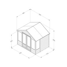 Forest Garden 8 x 6 (2.61m x 2.42m) Forest Oakley Summerhouse - Pressure Treated 25yr Guarantee