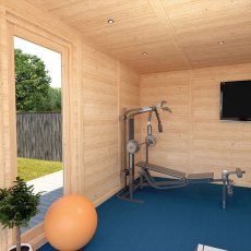 4m x 4m Mercia Creswell Insulated Garden Room with Veranda - Interior with gym