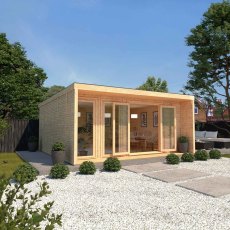 5m x 4m Mercia Creswell Insulated Garden Room with Veranda - In Situ, Angle View