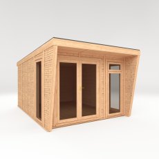 The Mercia Harlow Premium Insulated Garden Room 3m x 4m - isolated angle view