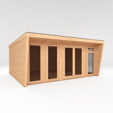 The Mercia Harlow Premium Insulated Garden Room 5m x 4m - isolated angle view