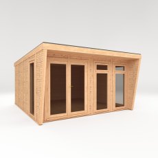 The Mercia Harlow Premium Insulated Garden Room 4m x 4m - isolated angle view