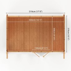 The Mercia Harlow Premium Insulated Garden Room 5m x 3m - footprint