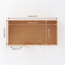 The Mercia Harlow Premium Insulated Garden Room 6m x 3m - footprint