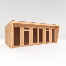 The Mercia Harlow Premium Insulated Garden Room 6m x 3m - isolated angle view