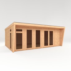The Mercia Harlow Premium Insulated Garden Room 6m x 4m - isolated angle view
