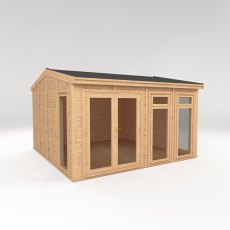 The Mercia Rufford Premium Insulated Garden Room 4m x 4m - isolated angle view