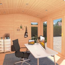 5.00m x 3.00m Mercia Sherwood Rufford Insulated Garden Room - in situ, desk
