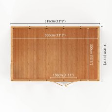 5.00m x 3.00m Mercia Sherwood Rufford Insulated Garden Room - footprint