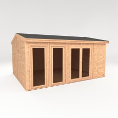 The Mercia Rufford Premium Insulated Garden Room 5m x 4m - isolated angle view