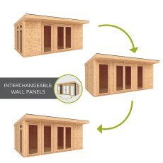 The Mercia Creswell Premium Insulated Garden Room 3m x 4m - interchangeable