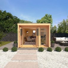3m x 4m Mercia Creswell Insulated Garden Room with Veranda - In Situ, Front View