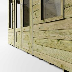 Mercia Helios summerhouse window and cladding detail close-up