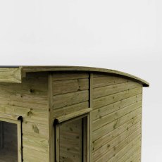 Mercia Helios summerhouse curved roof detail close-up