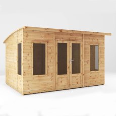 12x8 Mercia Premium Helios Summerhouse - White background Angle View