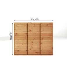 5ft High Mercia Superlap Fencing Panel Packs - Pressure Treated - dimensions