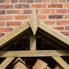 4x3 Forest Medium Wall Apex Log Store - Pressure Treated - close up of roof