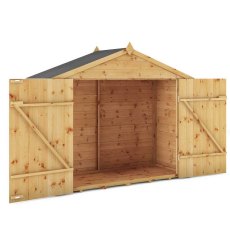 3x7 Mercia Tongue & Groove Bike Store - isolated with door open