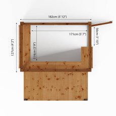 6x4 Mercia Premium Garden Bar + Shutter Pack - Pressure Treated - footprint