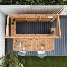 9x4 Mercia Premium Garden Bar + Shutter Pack - Pressure Treated - in situ - top view
