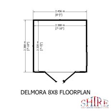 8x8 Shire Delmora Summerhouse - Footprint