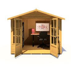 8x8 Shire Delmora Summerhouse - Isolated Front View - Doors open