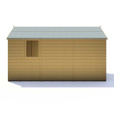 12 x 6 Shire Warwick Shiplap Apex Shed with Double Doors - isolated side elevation showing window
