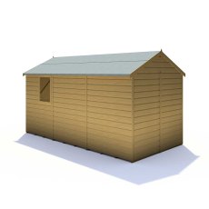 12 x 6 Shire Warwick Shiplap Apex Shed with Double Doors - isolated back of shed showing side window