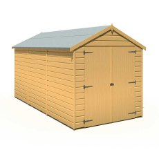 12 x 6 Shire Warwick Shiplap Apex Shed with Double Doors - isolated doors closed and windowless side