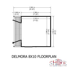 8x10 Shire Delmora Summerhouse With Verandah - footprint