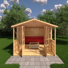 8x10 Shire Delmora Summerhouse With Verandah - in situ, front view