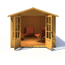 8x12 Shire Delmora Summerhouse - Front View - doors open