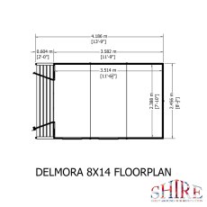 8x14 Shire Delmora Summerhouse - Footprint